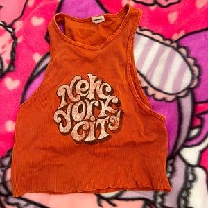 garage graphic cropped tank